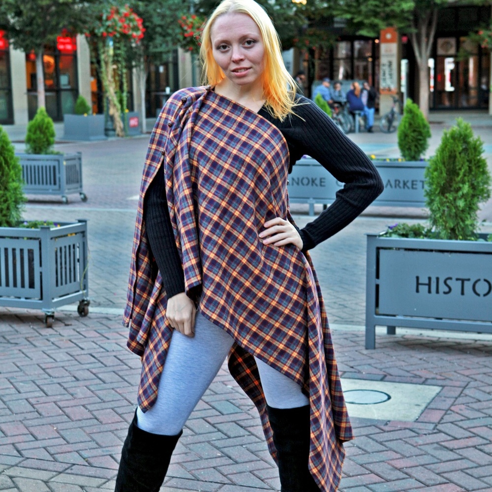 Original, wooly-warm, versatile, tartan plaid wrap